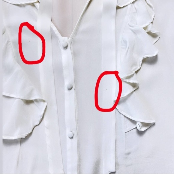 L'AGENCE | Cream 100% Silk Long Sleeve "Valentina" Ruffle Button Down Blouse Top - Picture 6 of 13